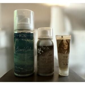 IGK BEACH CLUB Volumizing Texture Spray + FIRST CLASS Dry Shampoo + RICH KID Gel